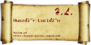 Huszár Lucián névjegykártya